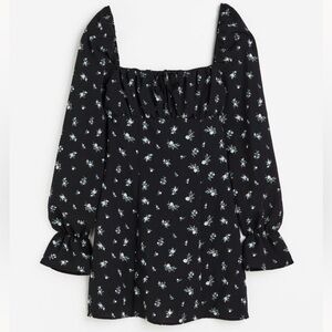 H&M Puff-Sleeved Crepe Dress